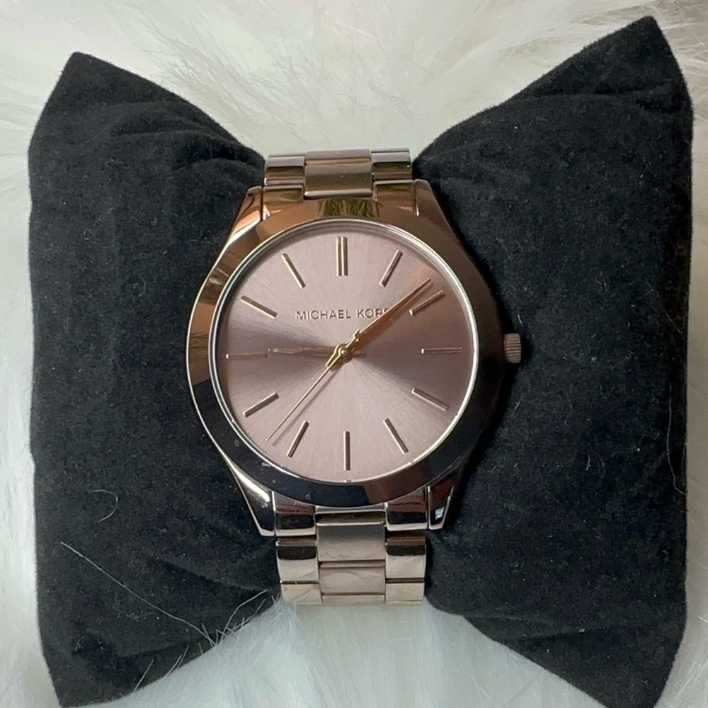 Authentic Michael Kors Watch MK3418 Runway Brown Stainless Steel Quartz 42mm